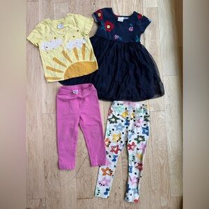 Hanna Andersson Lot Girls Dresses Leggings 2-3T